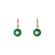 Gucci Interlocking 18ct Rose Gold Green Agate Hoop Earrings D