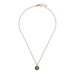 Gucci Interlocking 18ct Rose Gold Green Agate Necklace D