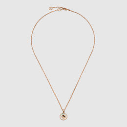 Gucci Interlocking 18ct Rose Gold Mother Of Pearl Necklace