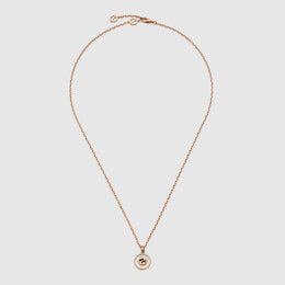 Gucci Interlocking 18ct Rose Gold Mother Of Pearl Necklace D