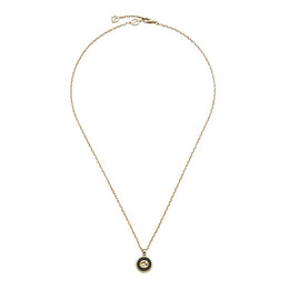 Gucci Interlocking 18ct Yellow Gold Black Onyx Necklace