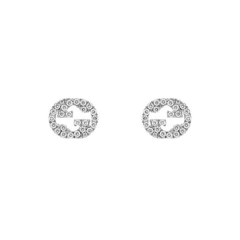 Gucci Interlocking G 18ct White Gold 0.38ct Diamond Stud Earrings YBD729408003