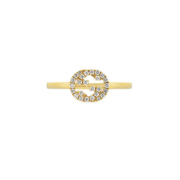 Gucci Interlocking 18ct Yellow Gold 0.12ct Diamond Ring D