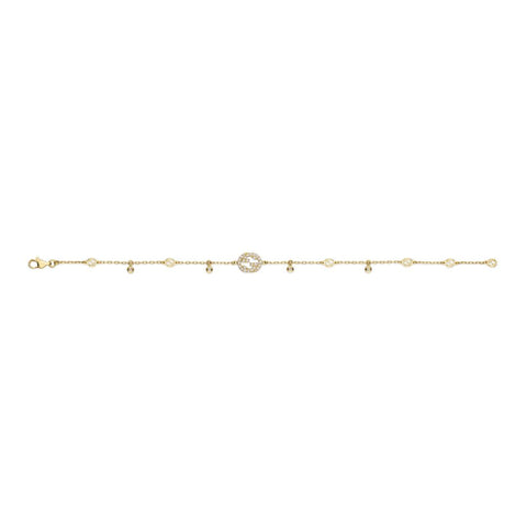 Gucci Interlocking 18ct Yellow Gold 0.20ct Diamond Bracelet