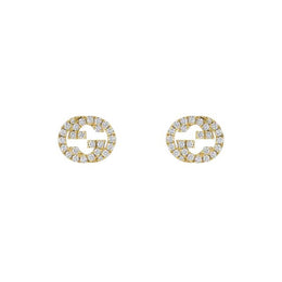 Gucci Interlocking G 18ct Yellow Gold 0.38ct Diamond Stud Earrings YBD729408002