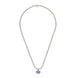 Gucci Interlocking G Boule Chain Sterling Silver Blue Enamel Necklace YBB753438001