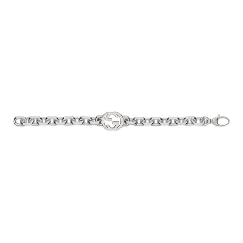 Gucci Interlocking Motif Sterling Silver Bracelet