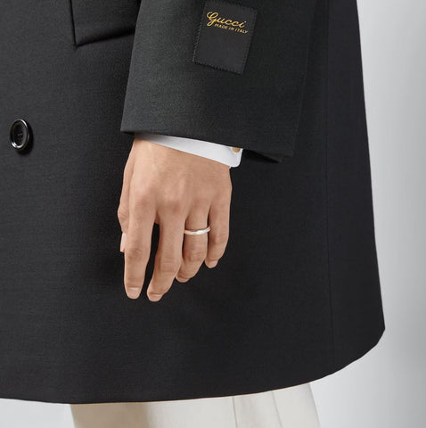 Gucci Interlocking G Sterling Silver 4mm Ring YBC774049001