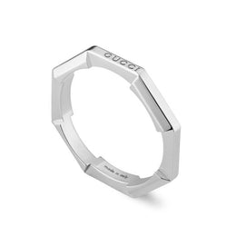 Gucci Link to Love 18ct White Gold 3mm Ring YBC662194003