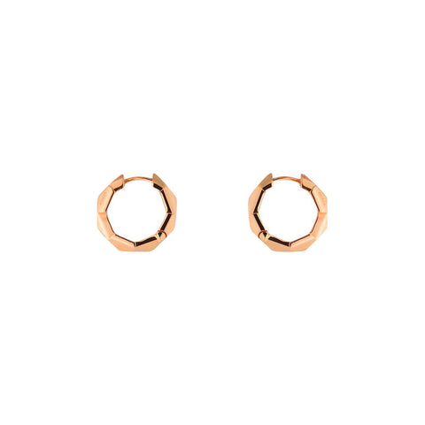 Gucci Link To Love 18ct Rose Gold Studded&nbsp;Hoop Earrings, YBD786727001