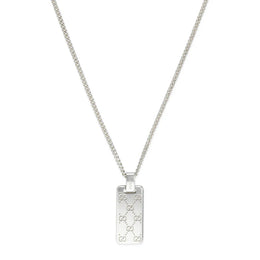 Gucci Signature Sterling Silver GG Tag Necklace D