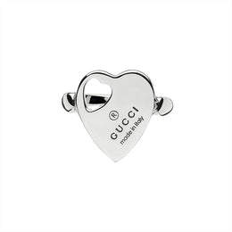 Gucci Trademark Sterling Silver Heart Ring  D