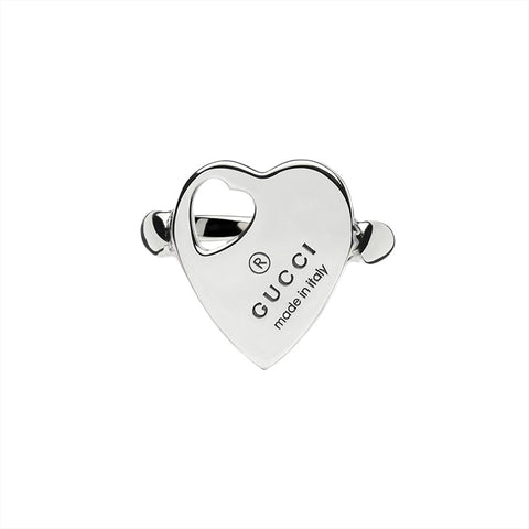 Gucci Trademark Sterling Silver Heart Ring  D