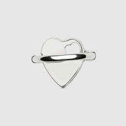 Gucci Trademark Sterling Silver Heart Ring