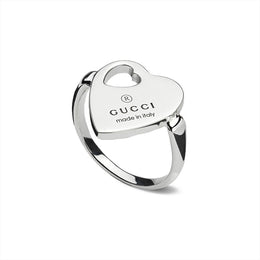 Gucci Trademark Sterling Silver Heart Ring  D