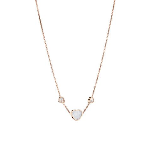 Chopard Happy Hearts 18ct Rose Gold Mother Of Pearl Necklace