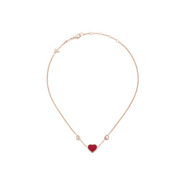 Chopard Happy Hearts 18ct Rose Gold Red Stone Necklace