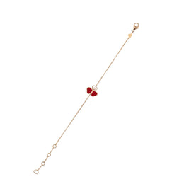 Chopard Happy Hearts Wings 18ct Rose Gold Red Stone Bracelet