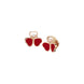 Chopard Happy Hearts Wings 18ct Rose Gold Red Stone Earrings