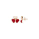Chopard Happy Hearts Wings 18ct Rose Gold Red Stone Earrings