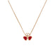 Chopard Happy Hearts Wings 18ct Rose Gold Red Stone Necklace