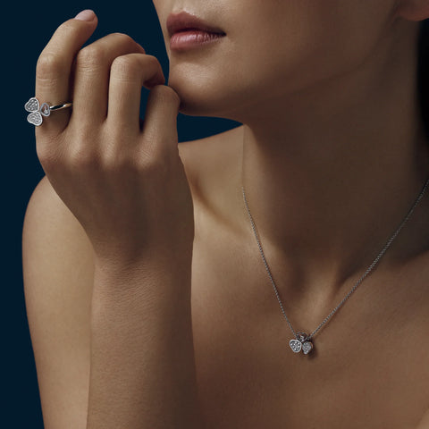 Chopard Happy Hearts Wings 18ct White Gold Diamond Necklace