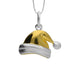 Sterling Silver & Yellow Gold Plated Santa Hat Necklace