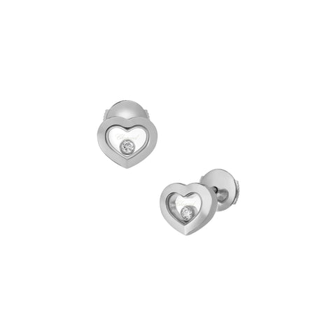 Chopard Happy Diamonds Icons 18ct White Gold 0.10ct Diamond Stud Earrings