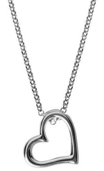 Sterling Silver Open Heart Necklace N844