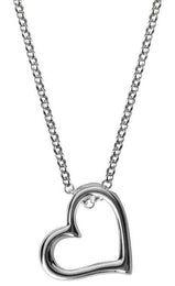 Sterling Silver Open Heart Necklace N844