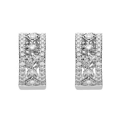 18ct White Gold 0.55ct Diamond House Style Hoop Earrings E2288