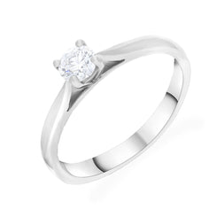 Platinum 0.33ct Diamond 4 Claw GIA Solitaire Ring