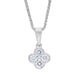 18ct White Gold 0.25ct Diamond 4 Stone Cluster Pendant & Chain