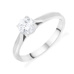 Platinum 0.61ct GIA Diamond 4 Claw Solitaire Ring