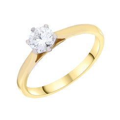 18ct Yellow Gold 0.50ct Diamond GIA Certified FSI1 Solitaire Ring