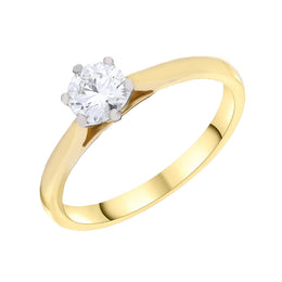 18ct Yellow Gold 0.50ct Diamond GIA Certified FSI1 Solitaire Ring