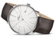 Junghans Meister Fein Automatic Watch with silver dial, leather strap, steel case