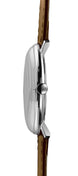 Junghans Max Bill Gents Quartz Watch with silver dial, leather strap, steel case