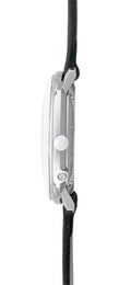 Junghans Max Bill MEGA Solar Watch with silver dial, leather strap, steel case