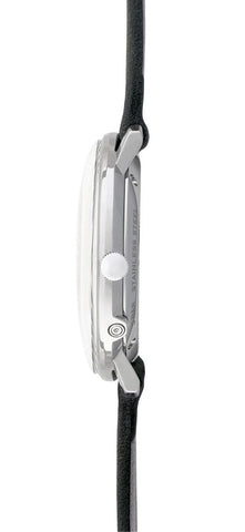 Junghans Max Bill MEGA Solar Watch with silver dial, leather strap, steel case