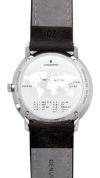 Junghans Max Bill MEGA Solar Watch with silver dial, leather strap, steel case