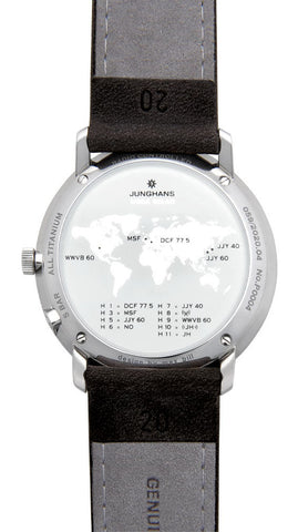 Junghans Max Bill MEGA Solar Watch with silver dial, leather strap, steel case