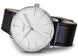 Junghans Max Bill Automatic Watch with white dial, leather strap, steel case