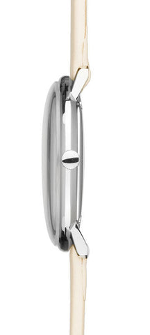 Junghans Max Bill Damen Watch with white dial, leather strap, steel case