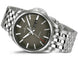 Junghans Meister S Automatic English Day Date Watch with green dial, steel bracelet, steel case