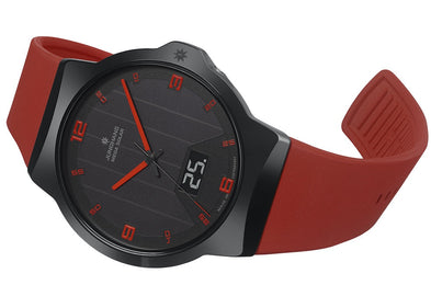 Junghans Force Mega Solar Watch with black dial, rubber strap, ceramic case