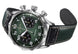 Junghans Pilot Chronoscope Watch with green dial, leather strap, steel case
