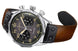 Junghans Pilot Chronoscope Watch with grey dial, leather strap, steel case