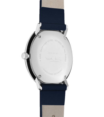 Junghans Max Bill Damen Watch with yellow dial, leather strap, steel case