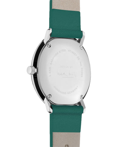 Junghans Max Bill Damen Watch with white dial, leather strap, steel case